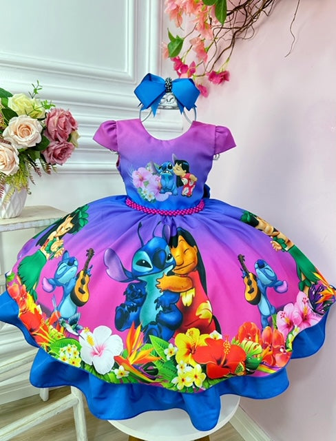 Vestido Lilo & Stitch Festa Luxo