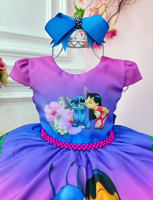 Vestido Lilo & Stitch Festa Luxo